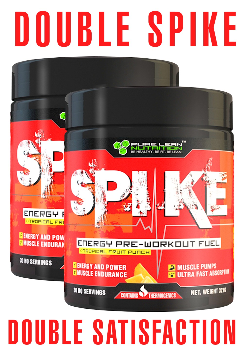 2 x SPIKE PRE WORKOUT HIGH PERFORMANCE ENERGY FUEL