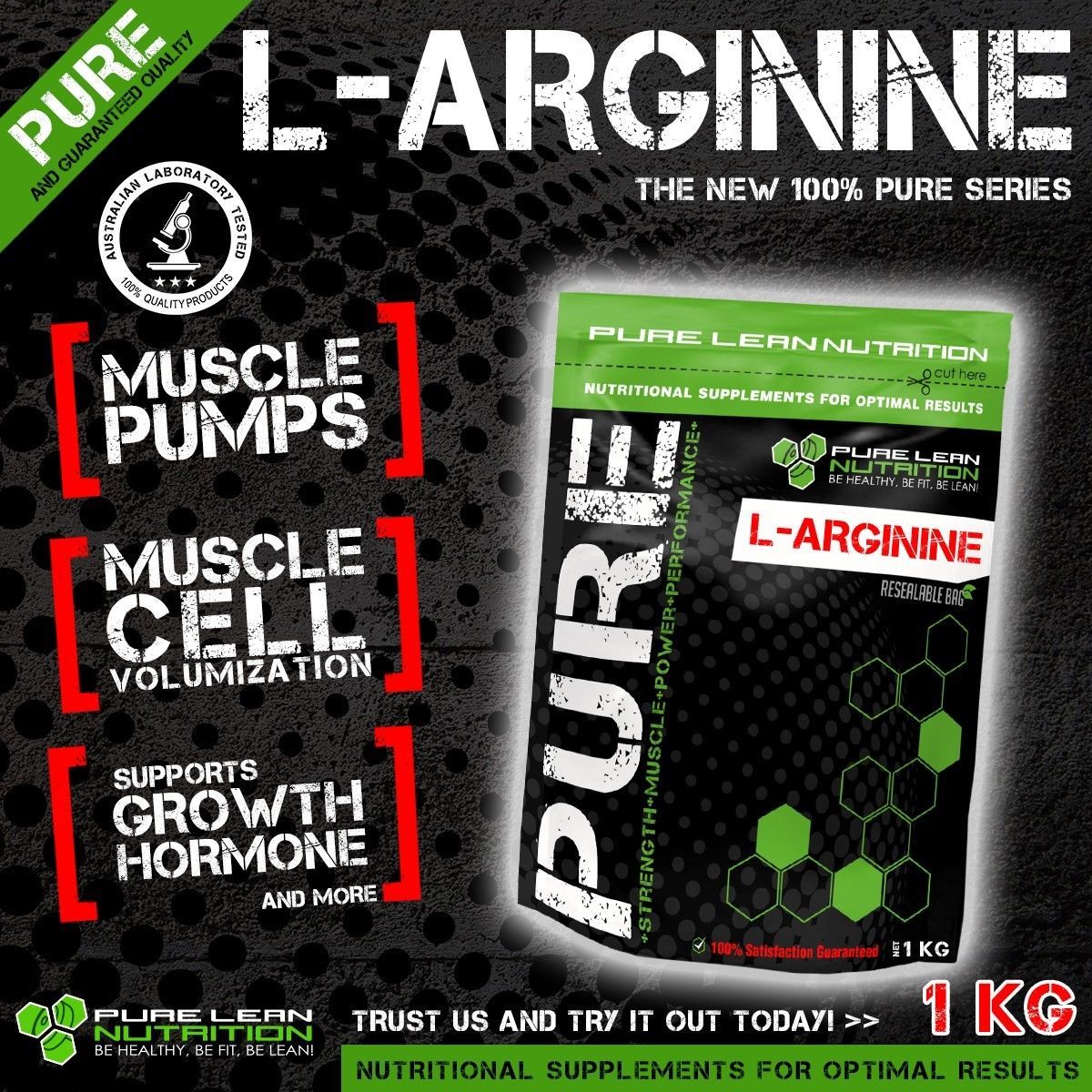 PURE L ARGININE 1KG * PRE WORKOUT PUMP ENHANCER * PREMIUM GRADE
