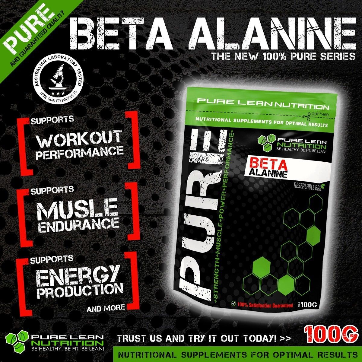 PURE BETA ALANINE 100G * PRE WORKOUT ENHANCER * PREMIUM GRADE