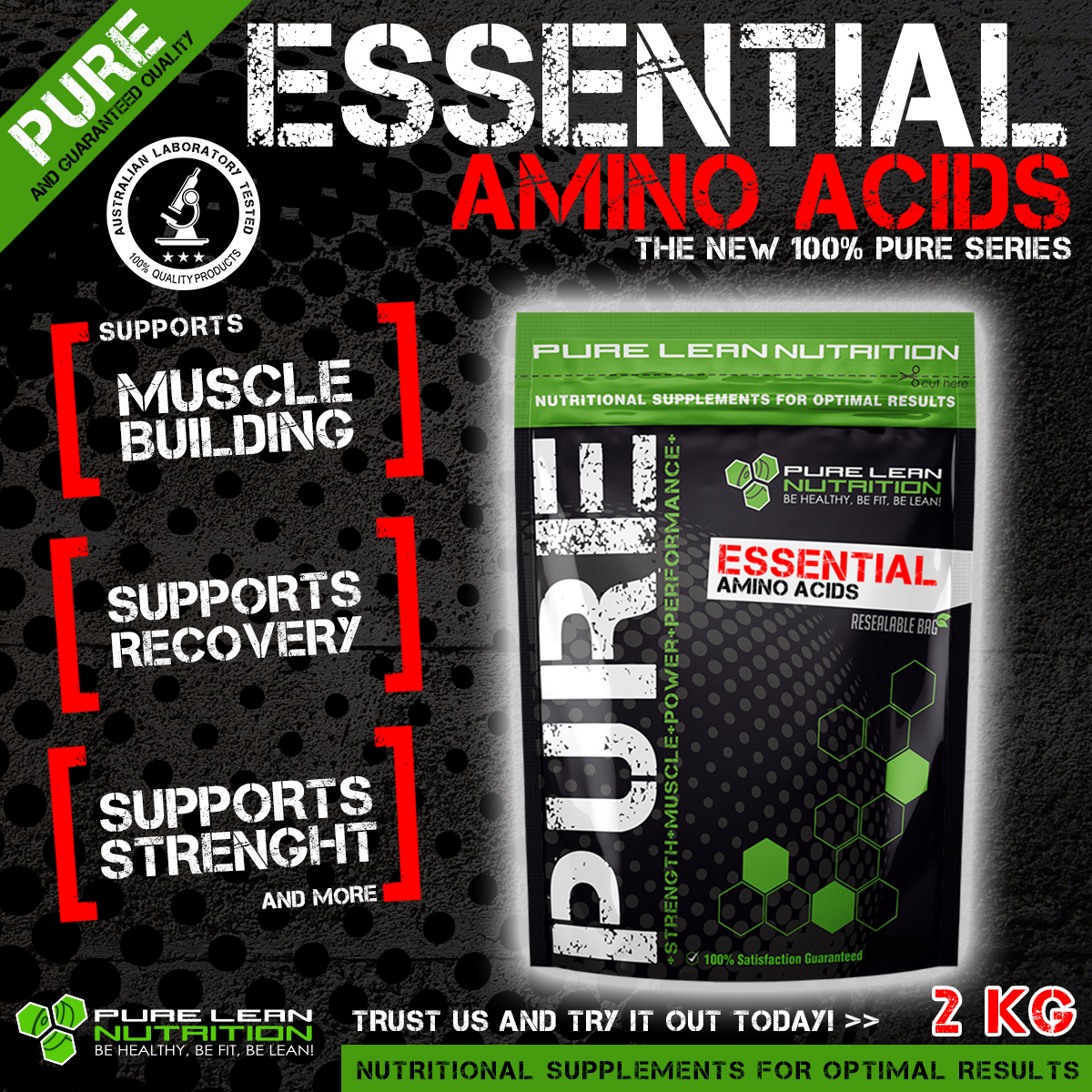 ESSENTIAL AMINO ACIDS EAA 2KG * MUSCLE RECOVERY * BCAA * PROTEIN
