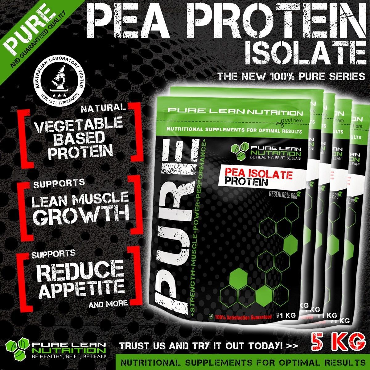 5KG PEA PROTEIN ISOLATE VEGAN VEGETARIAN ALTERNATIVE TO WHEY PROTEIN