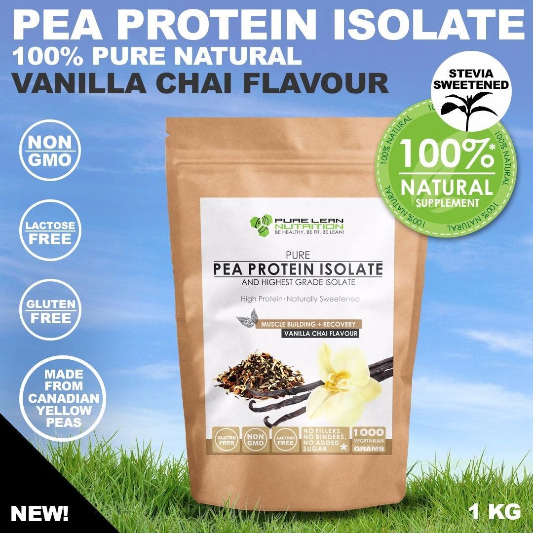 PEA PROTEIN ISOLATE VANILLA CHAI VEGAN NATURAL LACTOSE FREE CANADIAN