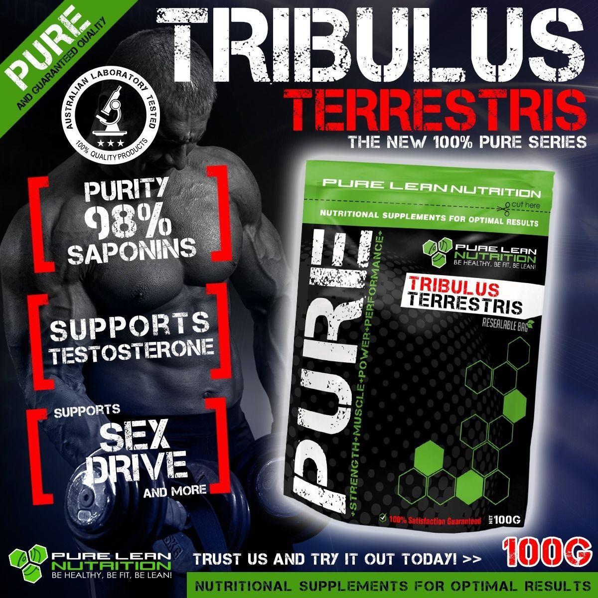 TRIBULUS TERRESTRIS 98 SAPON TESTOSTERONE STRONG BOOSTER LIBIDO