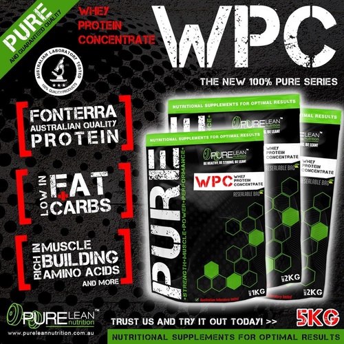 5KG WHEY PROTEIN CONCENTRATE WPC 100% PURE UNFLAVOURED POWDER